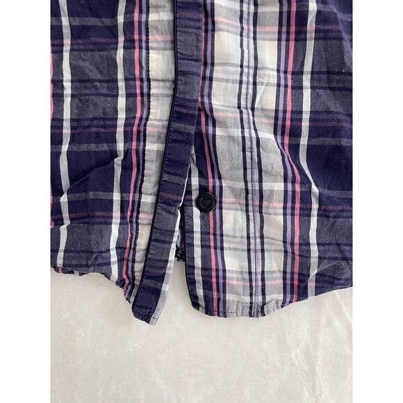 Victorias Secret Sz S Hidden button front multi stripe Purple shirt Casual Women - Picture 3 of 11